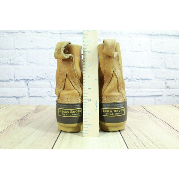 LL Bean Brown Leather Lace Up Round Toe Insulated Ankle Duck Boots Size 6 M - Picture 6 of 10